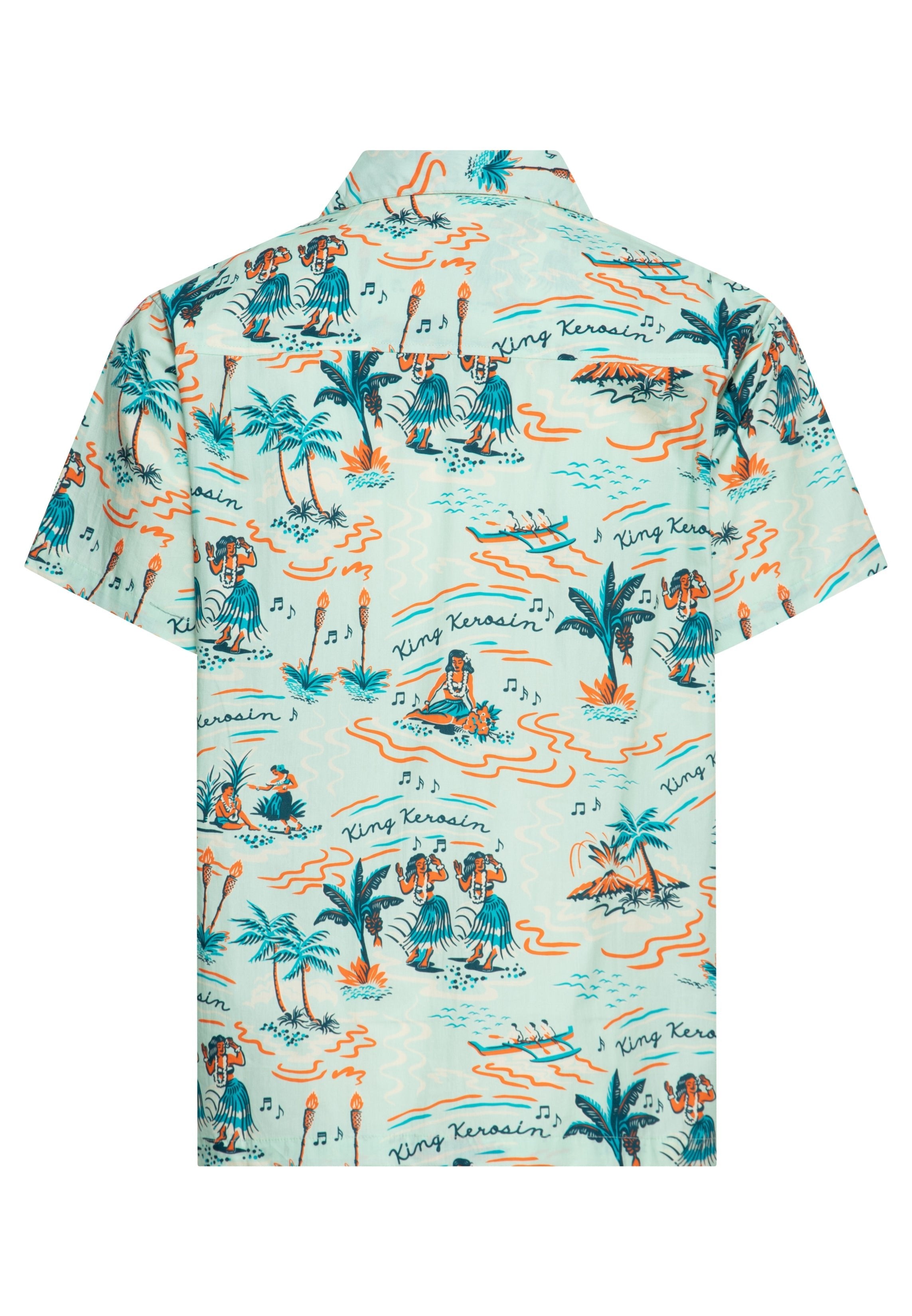 Hawaiihemd 'Hula Hawaii' in Mint Hemden - Kurzarm von King Kerosin