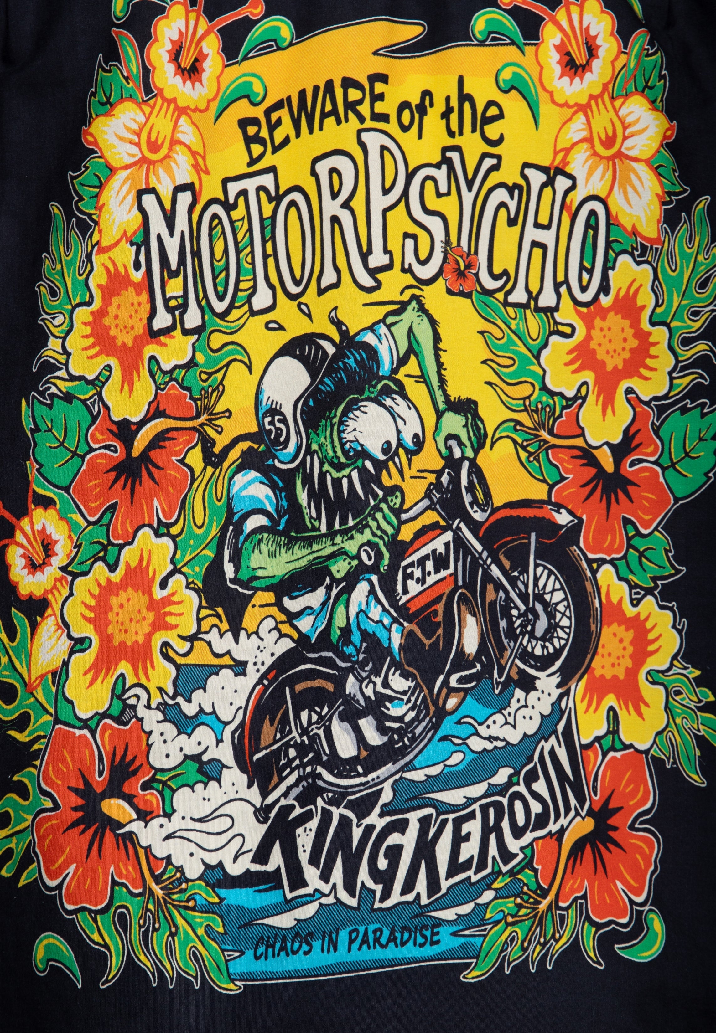 Hawaiihemd 'Lucky Monster' in Schwarz Hemden - Kurzarm von King Kerosin