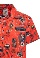 Hawaiihemd 'Rock 'n' Roll' in Rot Hemden - Kurzarm von King Kerosin