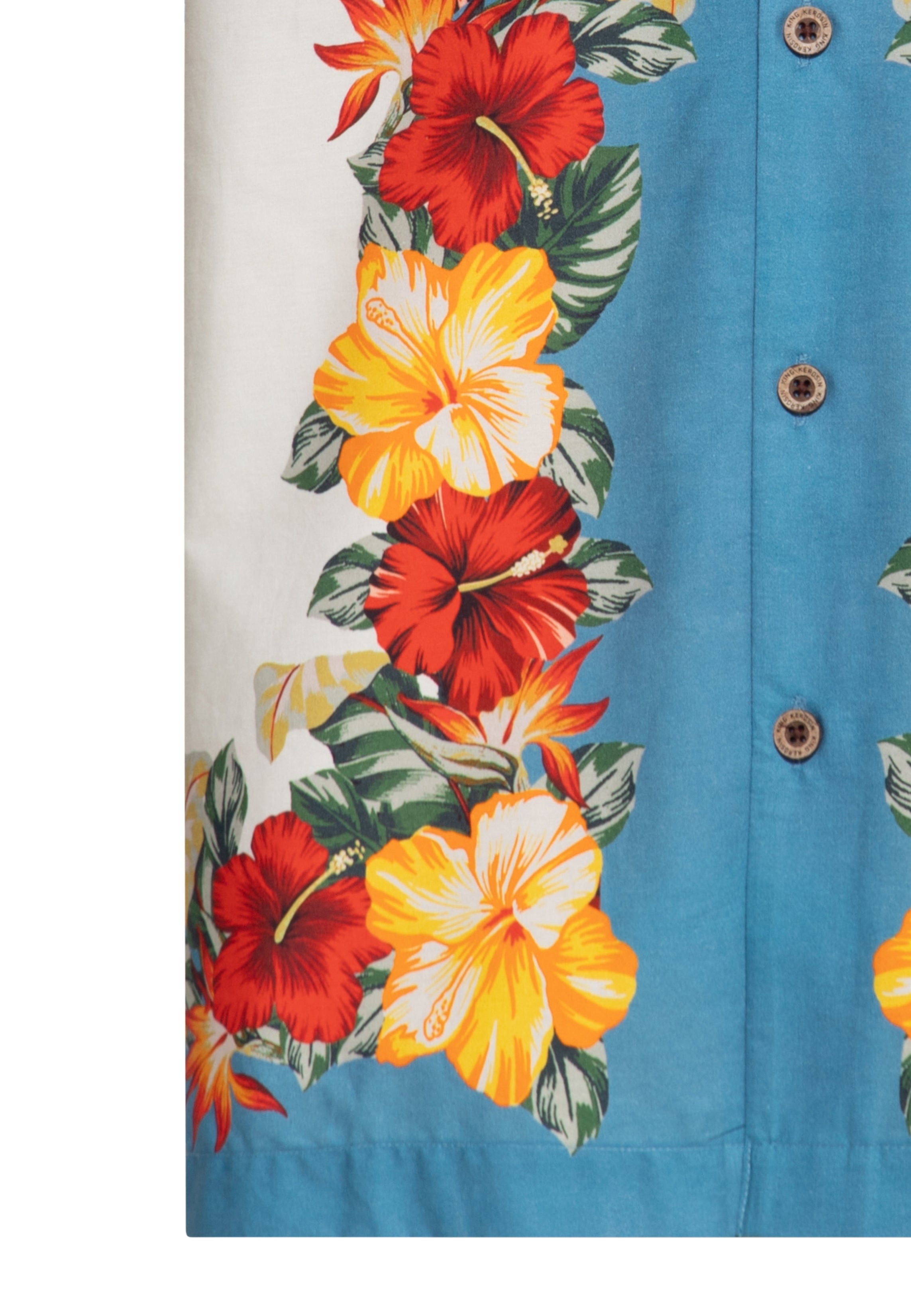 Hawaiihemd 'Tropical Flowers' in Beige Hemden - Kurzarm von King Kerosin