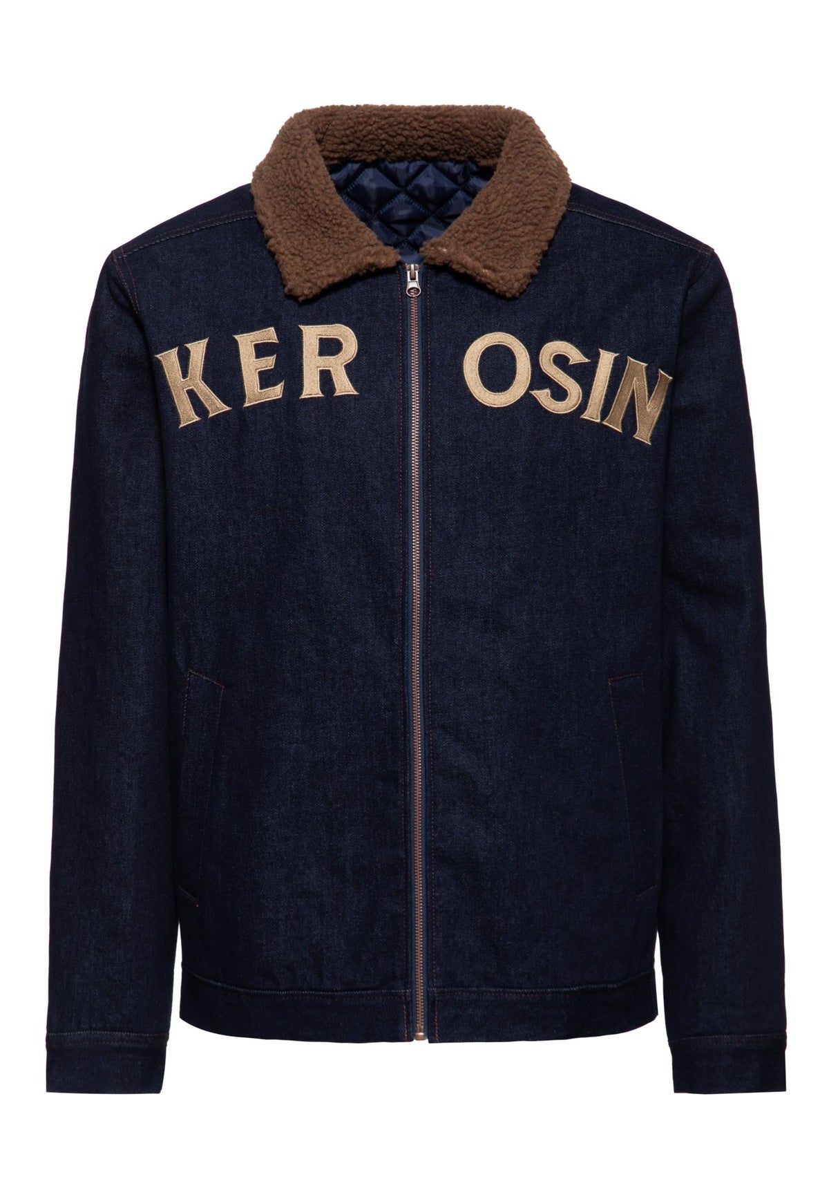Herren Denim Jacket with Teddy collar in Dark Blue Wash – Jeansjacke von King Kerosin - Ansicht 1