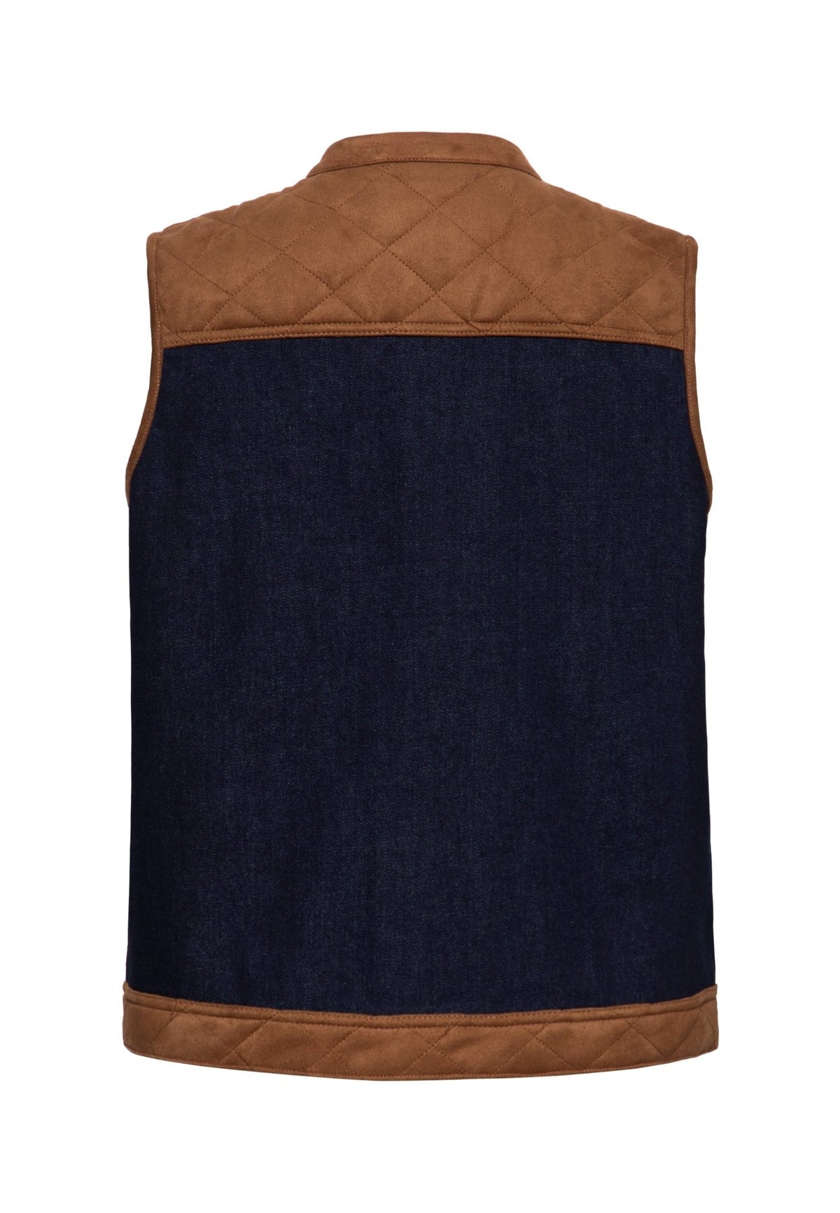 Herren Denim Steppweste in Navy – Weste von King Kerosin - Ansicht 2
