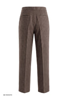 Herren Hose Vintage slacks in herringbone in Brown – Hose von King Kerosin - Ansicht 2