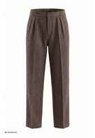 Herren Hose Vintage slacks in herringbone in Brown – Hose von King Kerosin - Ansicht 1