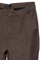 Herren Hose Vintage slacks in herringbone in Brown – Hose von King Kerosin - Ansicht 3