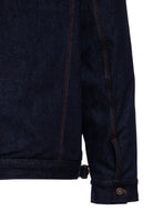 Herren Jacke mit Cowhide-Look Panels in Blue Wash – Jacke von King Kerosin - Ansicht 8