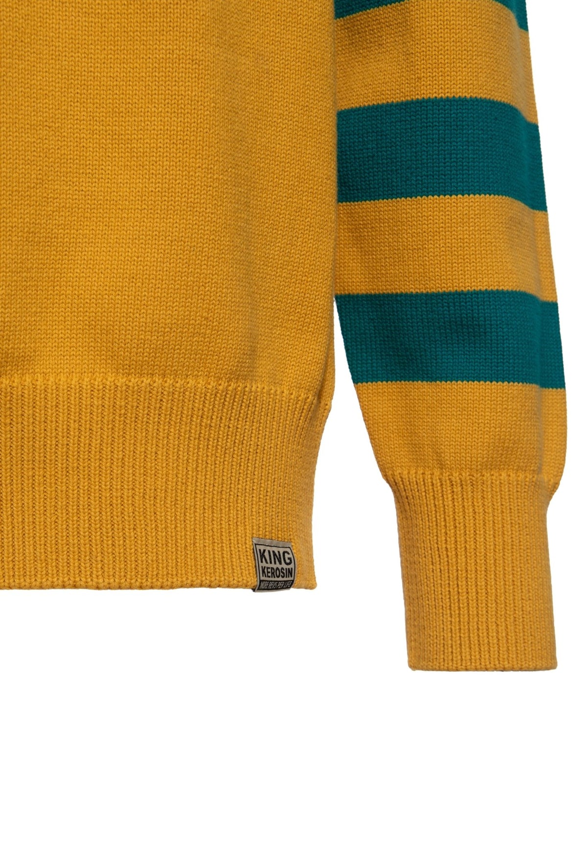 Herren Strickpullover "Speedway Racers" in Dark Senf – Strickpullover von King Kerosin - Ansicht 4