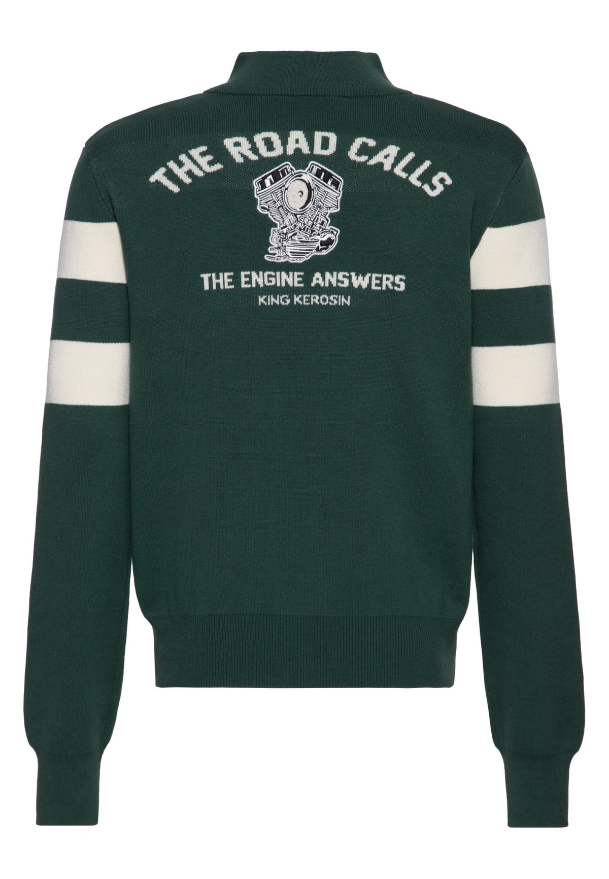 Herren Strickpullover "The Road Calls" in Dark Green – Sweat von King Kerosin - Ansicht 2