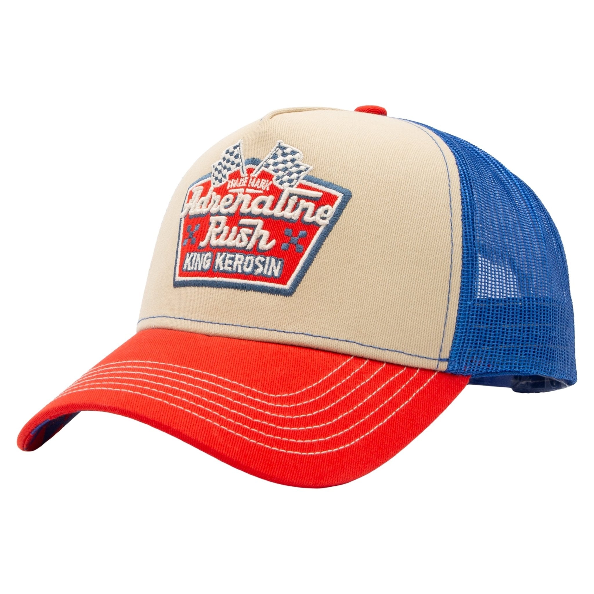 Herren Trucker Cap "Adrenaline Rush" in Red & Blue – Cap von King Kerosin - Ansicht 1
