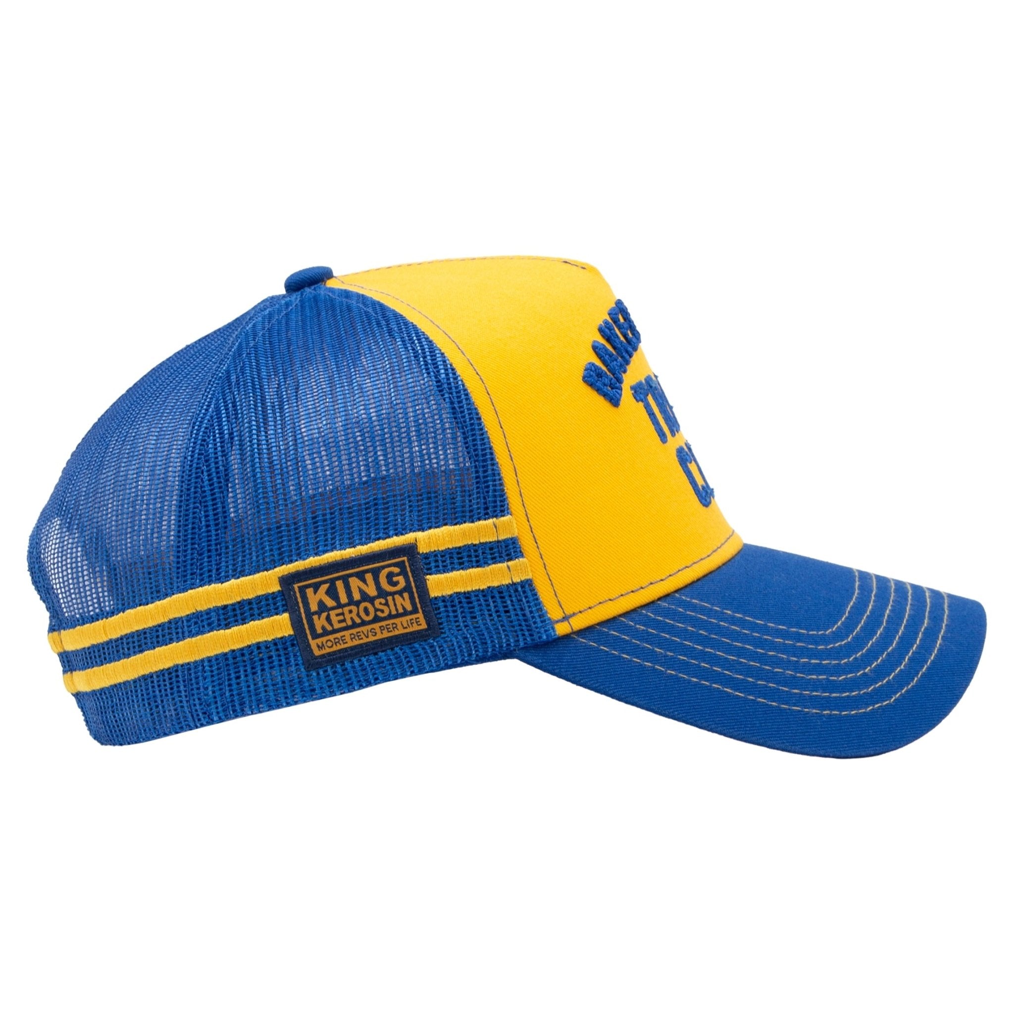 Herren Trucker Cap "Bakersfield Track Club" in Navy & Yellow – Cap von King Kerosin - Ansicht 3