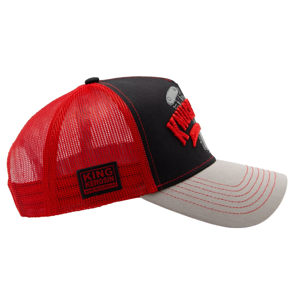 Herren Trucker Cap "Knucklehead" in Black & Red – Cap von King Kerosin - Ansicht 3