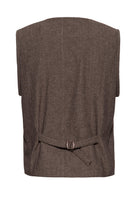 Herren Vintage Weste in herringbone in Brown – Weste von King Kerosin - Ansicht 2