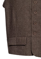 Herren Vintage Weste in herringbone in Brown – Weste von King Kerosin - Ansicht 5