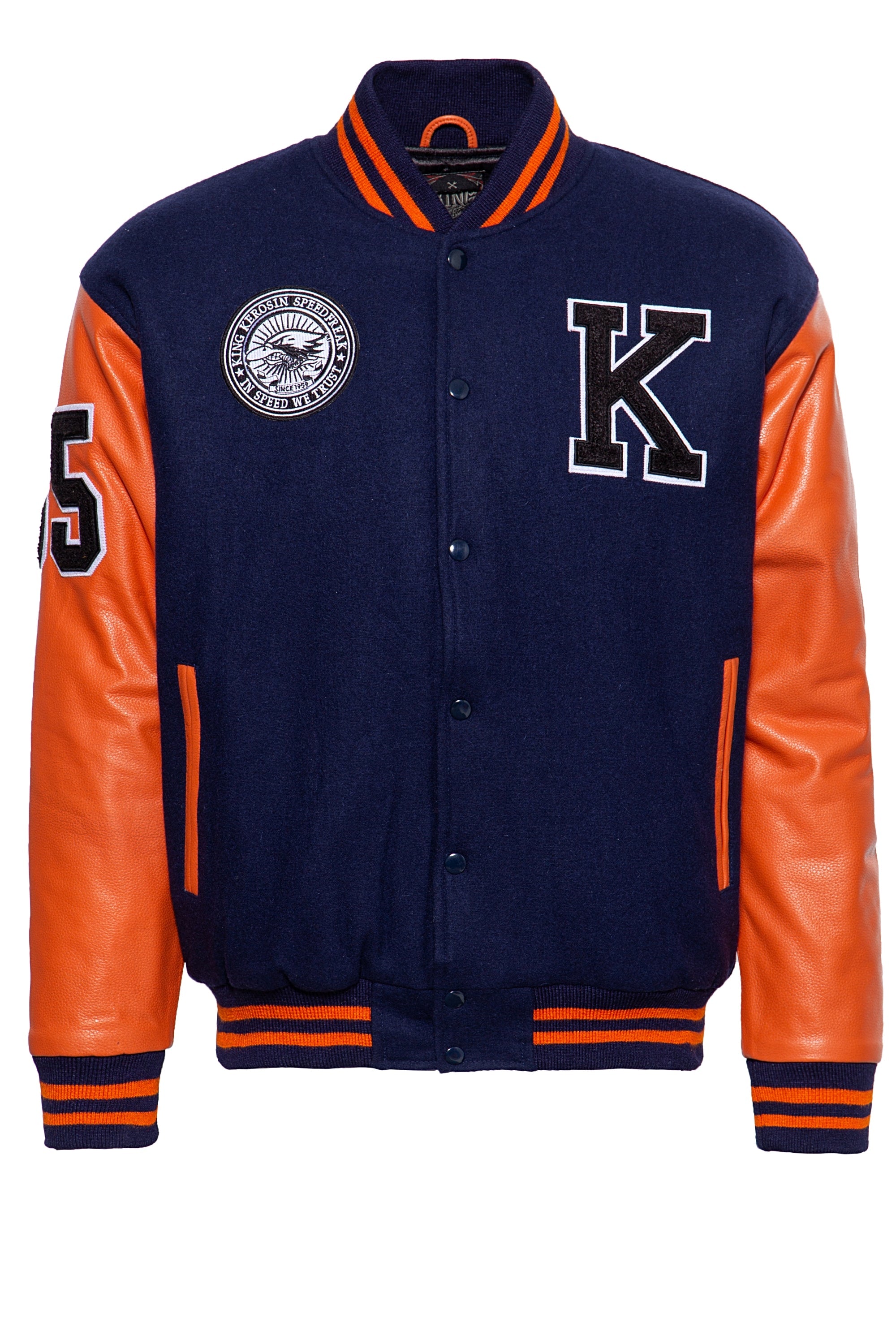 King Kerosin - Hochwertige College Jacke aus Wolle und Leder