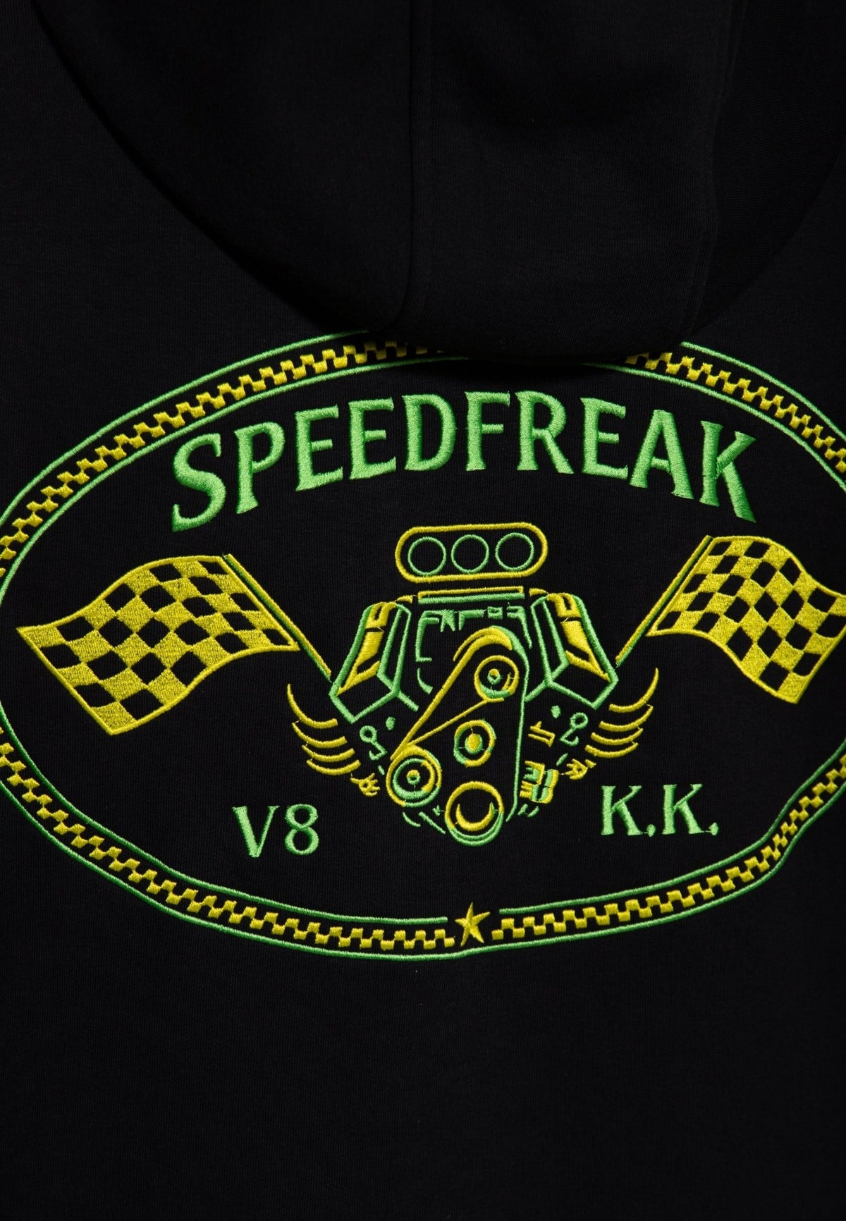 Hoodie 'Speedfreak V8' in Schwarz – Kapuzenpullover von King Kerosin - Ansicht 6