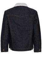 King Kerosin - Jeansjacke mit Teddyfell gepatcht «Motor City»