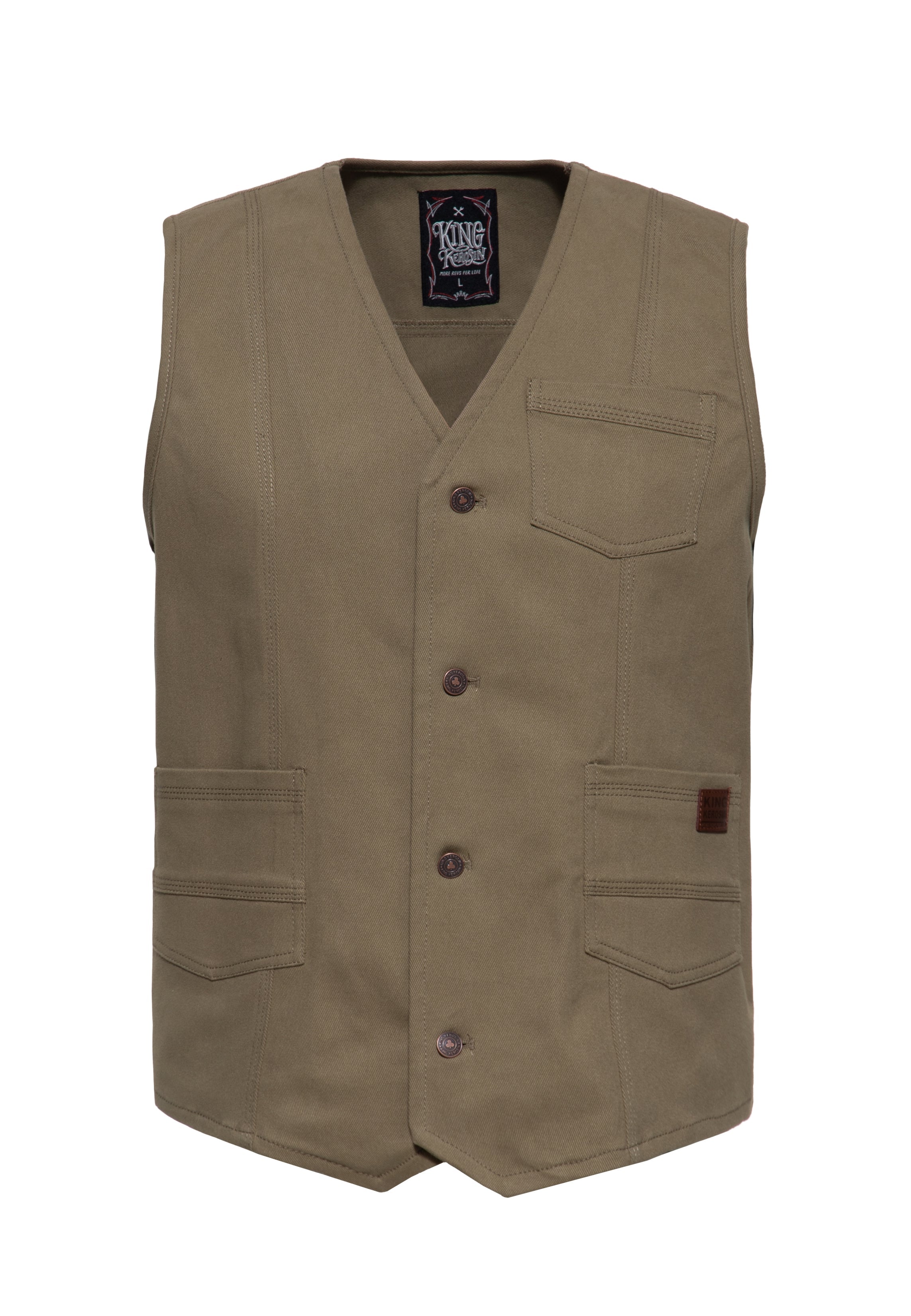 Jeansweste in Khaki Westen von King Kerosin