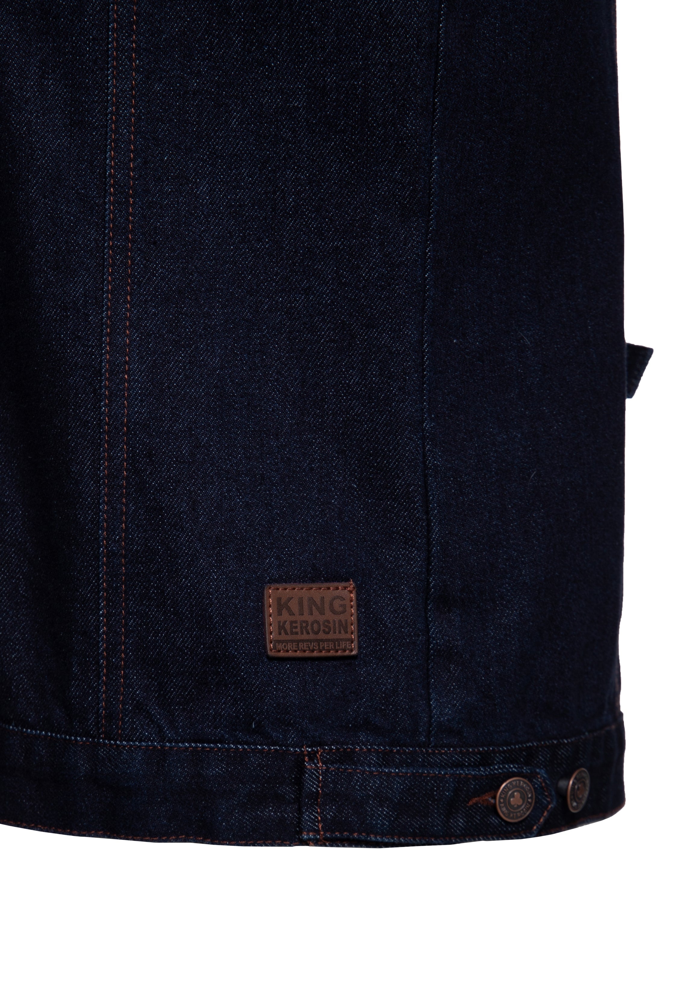 Jeansweste 'Ride Fast Die Last' in Denim Westen von King Kerosin