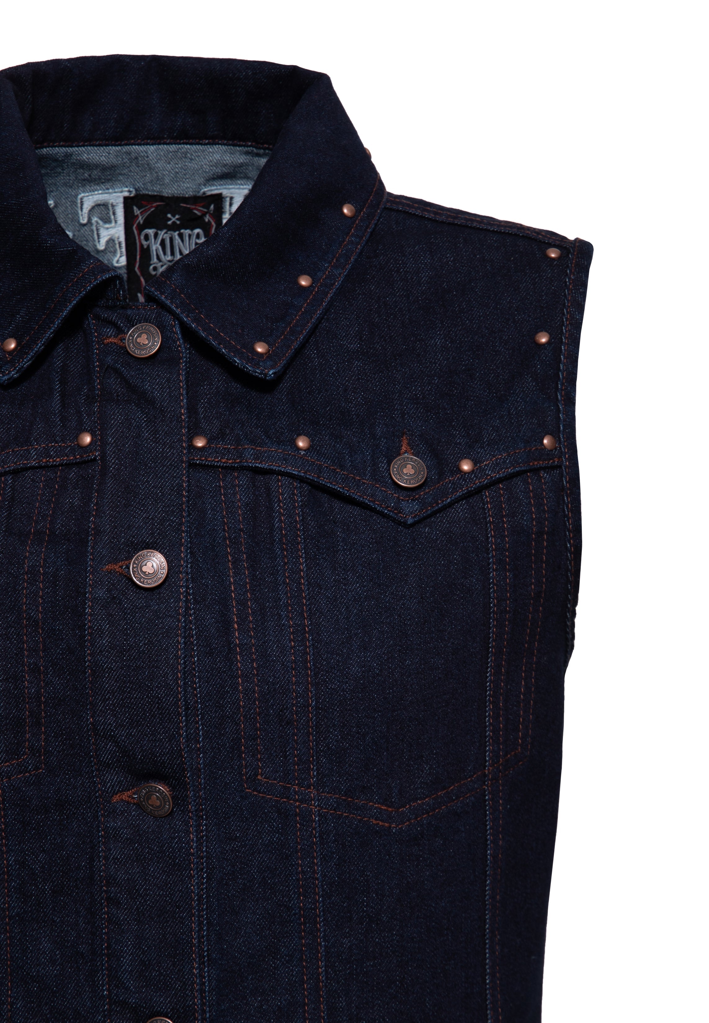 Jeansweste 'Ride Fast Die Last' in Denim Westen von King Kerosin