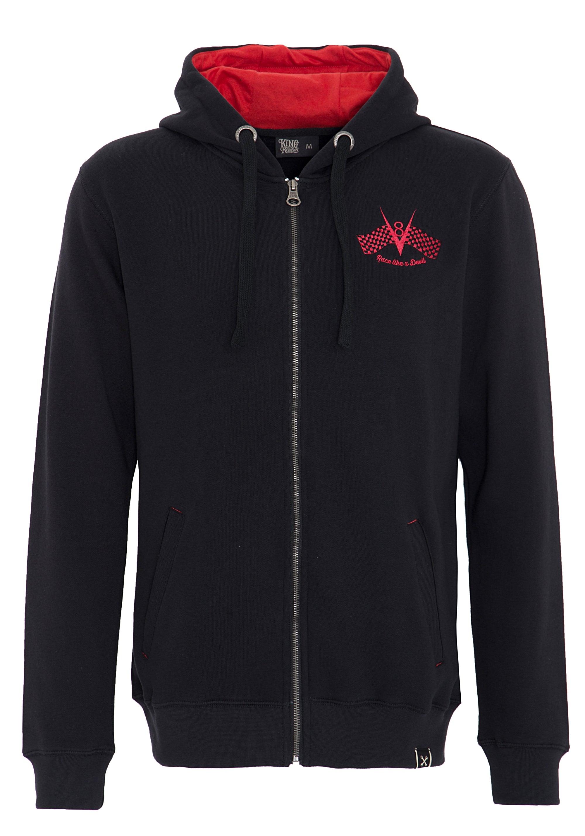 King Kerosin - Kapuzenjacke mit Stickerei und Rückenprint «Race like a Devil»