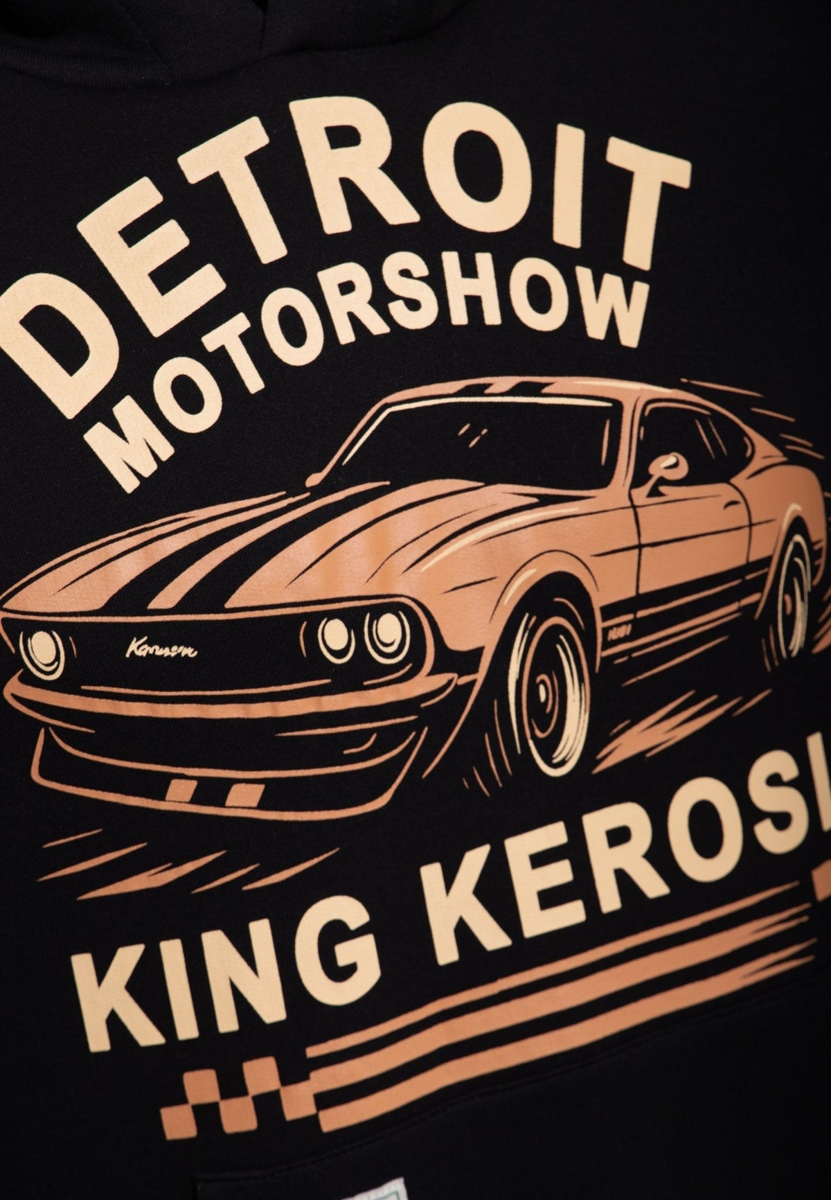 Kapuzenpullover 'Detroit Motorshow' in Schwarz – Kapuzenpullover von King Kerosin - Ansicht 5