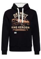Kapuzenpullover 'Detroit Motorshow' in Schwarz – Kapuzenpullover von King Kerosin - Ansicht 1