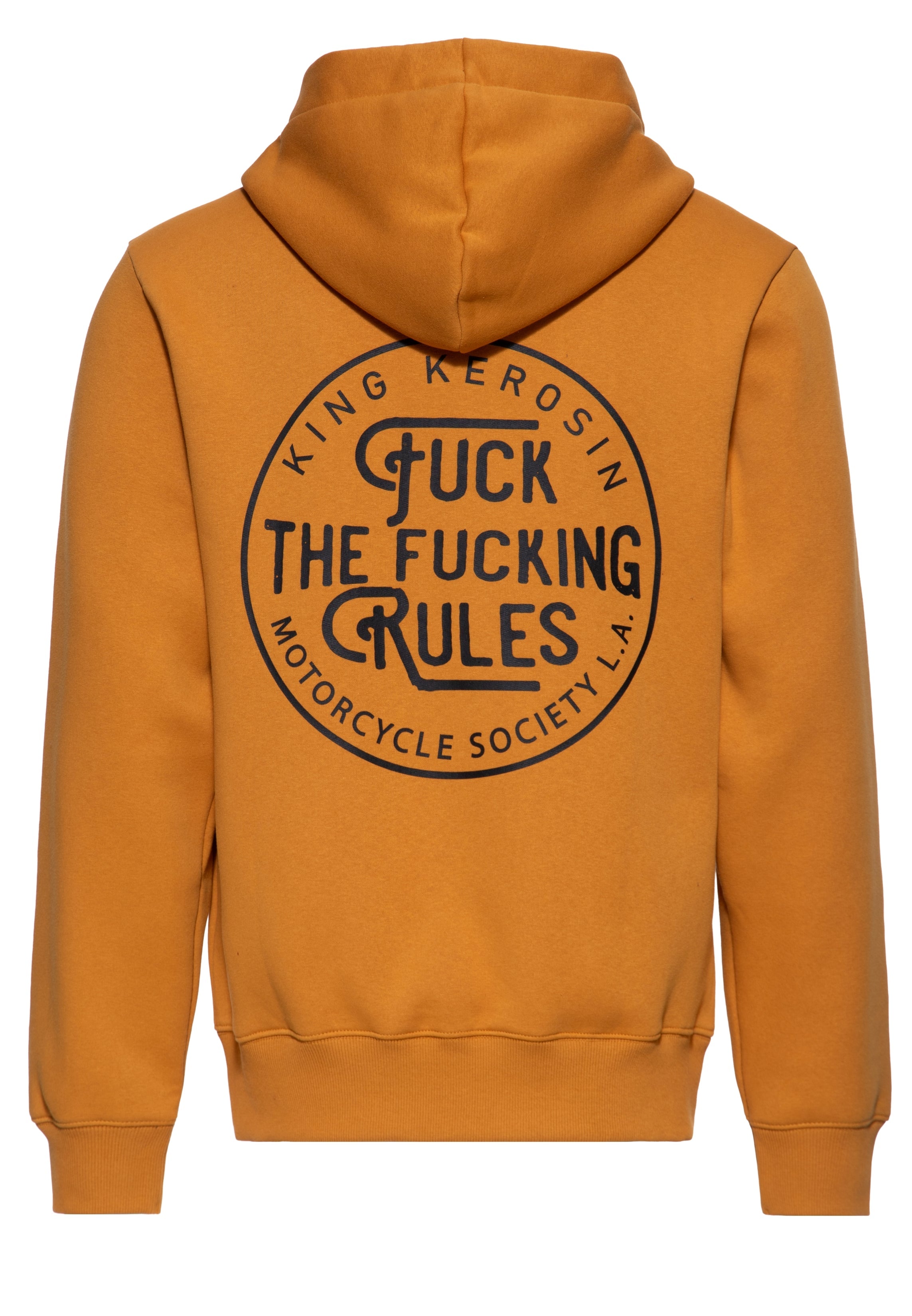 Kapuzensweatjacke 'Fuck The Fucking Rules' in Senf Sweatjacken von King Kerosin