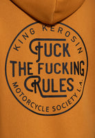 Kapuzensweatjacke 'Fuck The Fucking Rules' in Senf Sweatjacken von King Kerosin