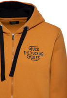 Kapuzensweatjacke 'Fuck The Fucking Rules' in Senf Sweatjacken von King Kerosin
