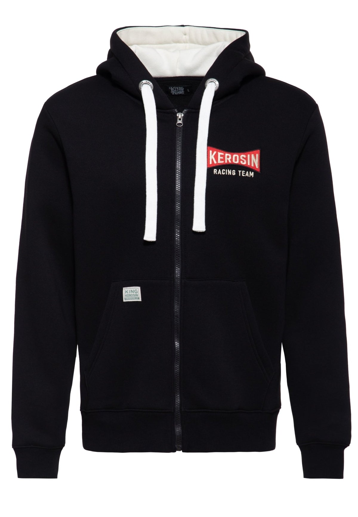 Kapuzensweatjacke 'Kerosin Racing Team' in Schwarz – Sweatjacken von King Kerosin - Ansicht 1