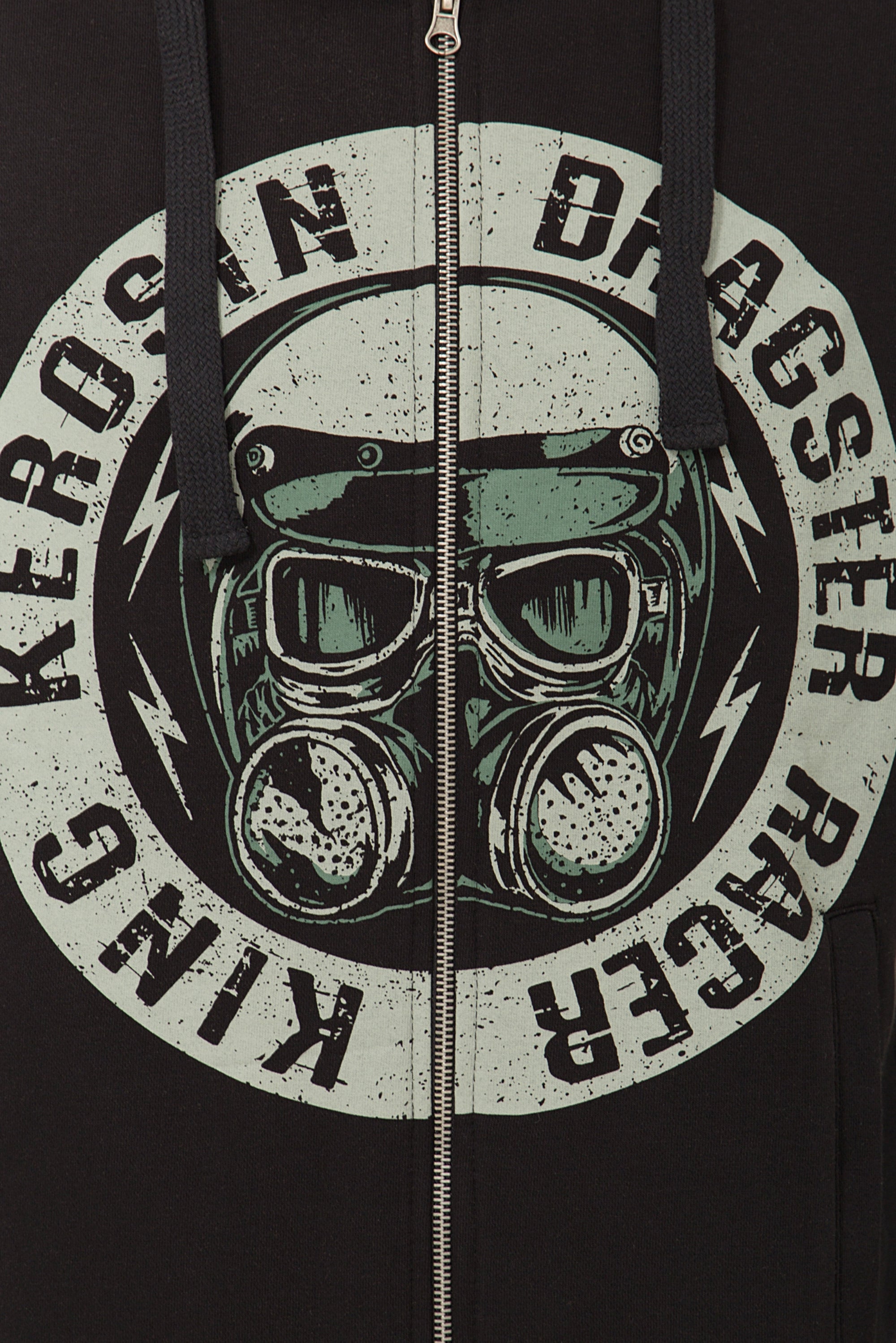King Kerosin - Kapuzensweatjacke mit großem Front Print «Dragster»