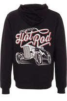 King Kerosin - Kapuzensweatjacke mit Stickerei und Rückendruck «Hot Rod»