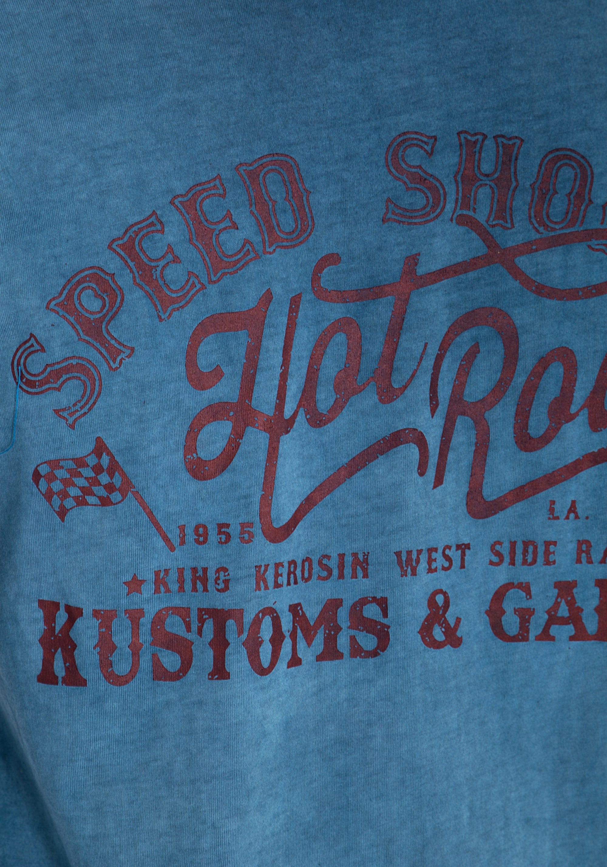 King Kerosin - Langarm Shirt in Oil - Washed Optik «Hot Rod»