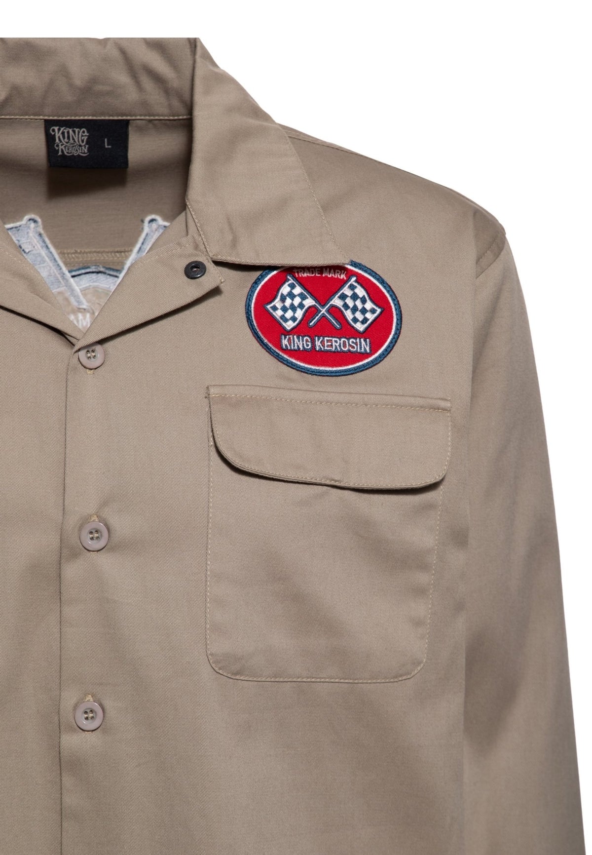 Langarmhemd 'Adrenaline Rush' in Khaki – Hemden - Langarm von King Kerosin - Ansicht 3
