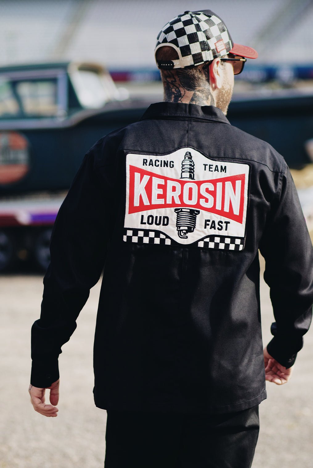 Langarmhemd 'Kerosin Racing Team' in Schwarz – Hemden - Langarm von King Kerosin - Ansicht 1