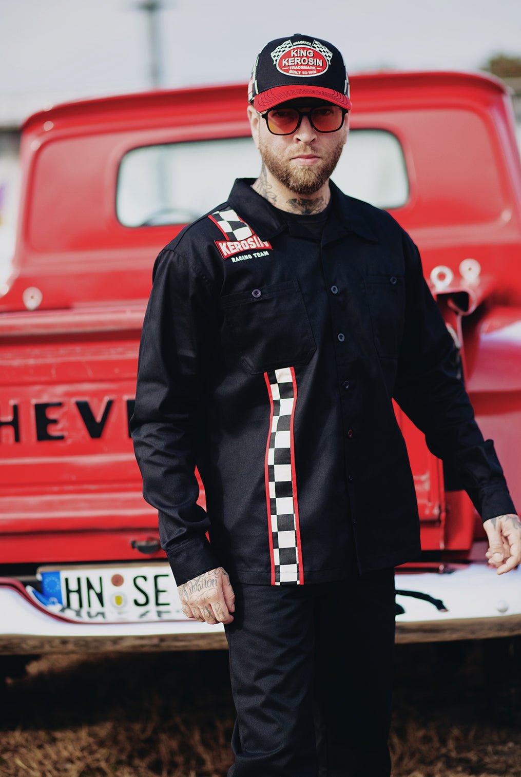 Langarmhemd 'Kerosin Racing Team' in Schwarz – Hemden - Langarm von King Kerosin - Ansicht 10