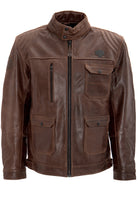 King Kerosin - Lederjacke mit Retro Print auf der Rückseite