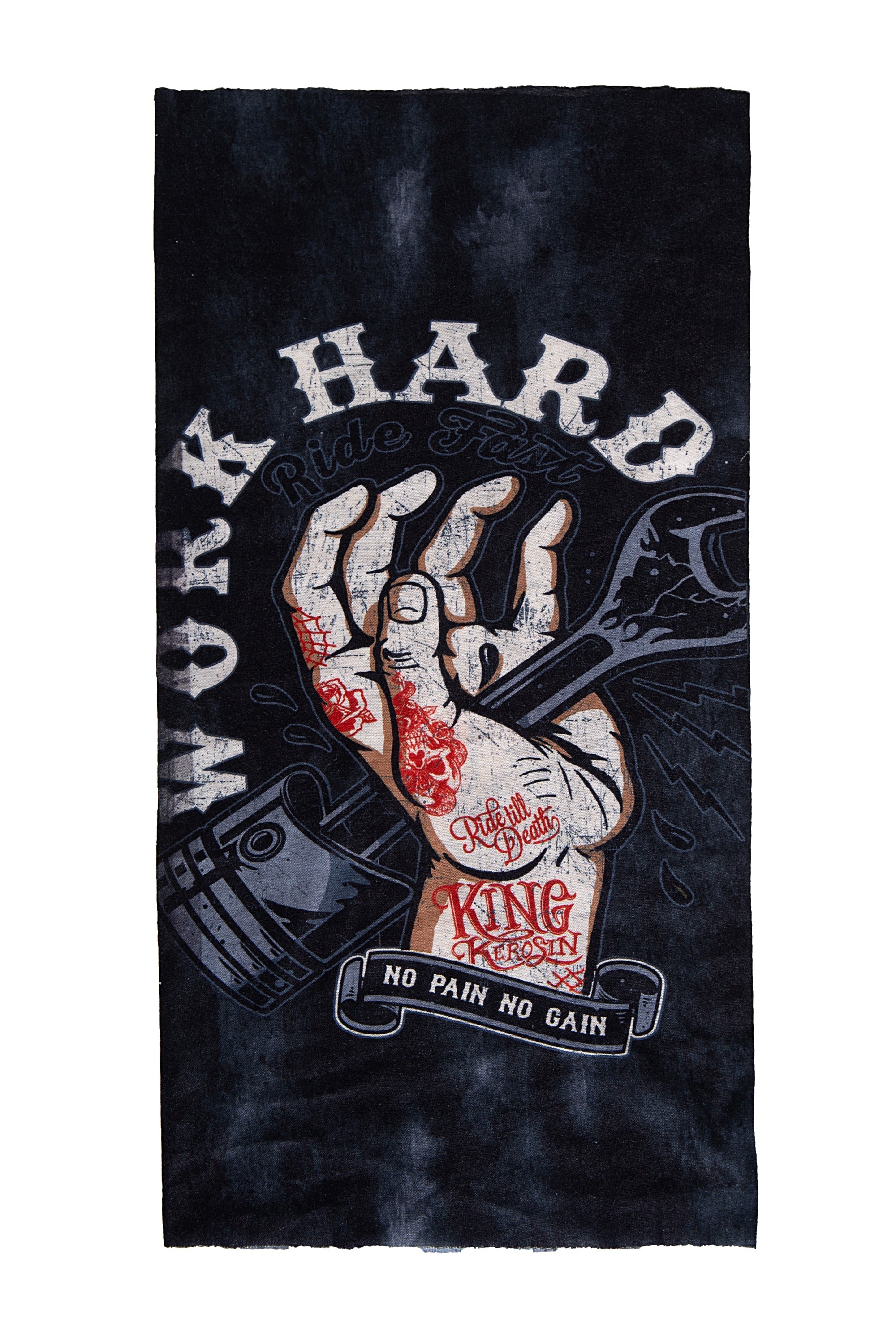 King Kerosin - Multifunktions - Tunnel mit Print «Work Hard»