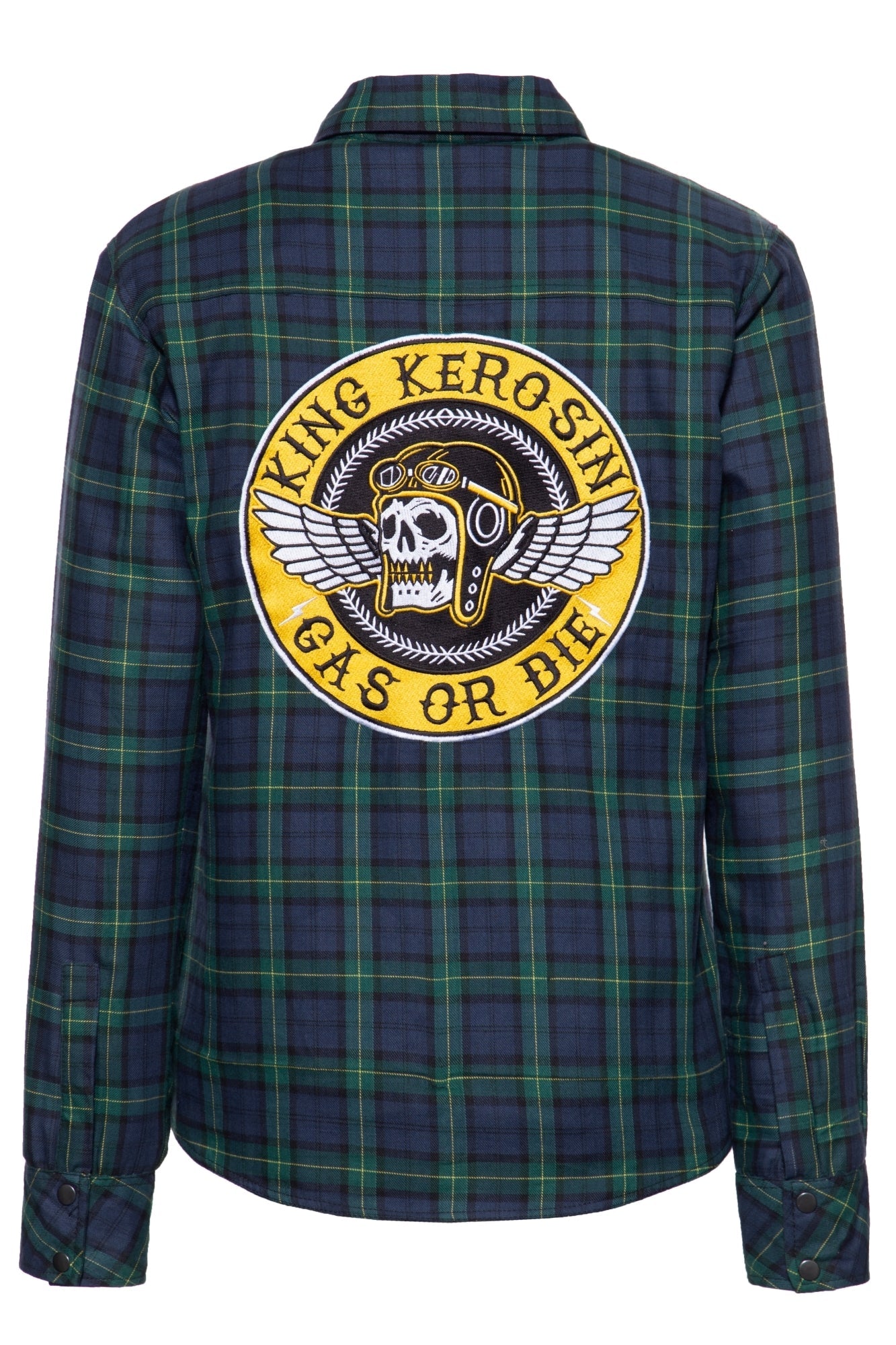 King Kerosin - Outdoor Funktionshemd mit separatem Softshell - Futter und Stickerei «Gas or Die»