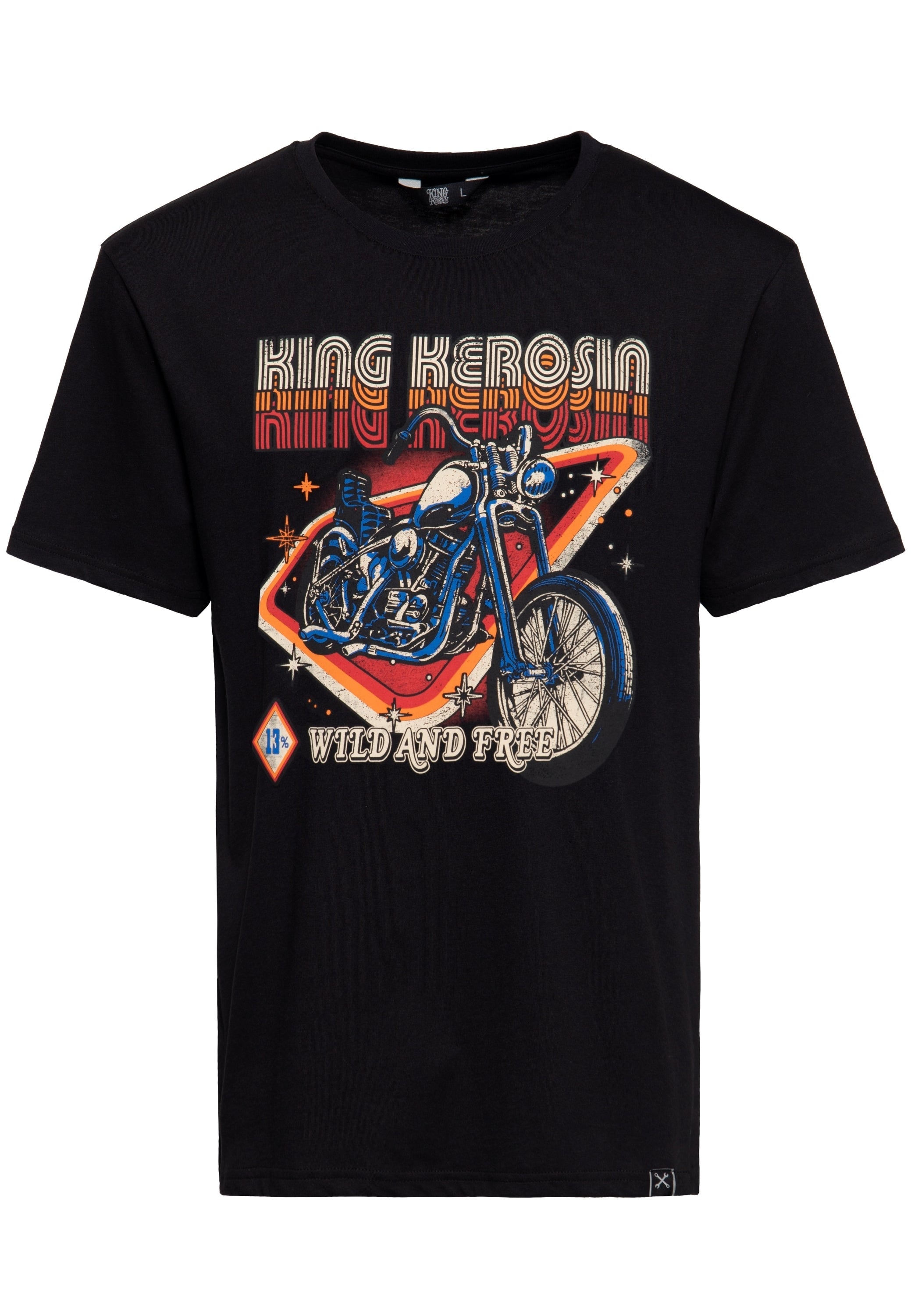 King Kerosin Print T Shirt Wild Free KING KEROSIN