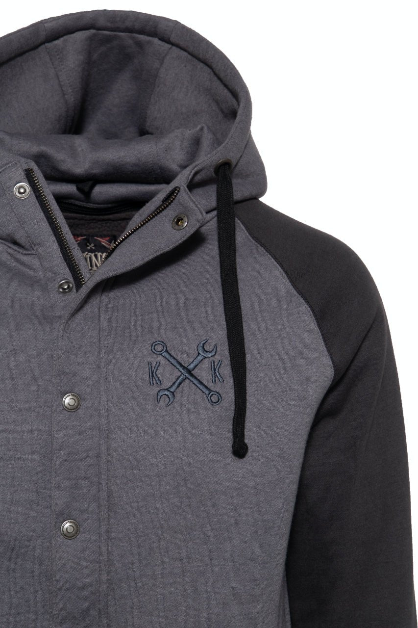 King Kerosin - Raglan Funktions - Hoodie - Jacket im College - Style «Motor Service»