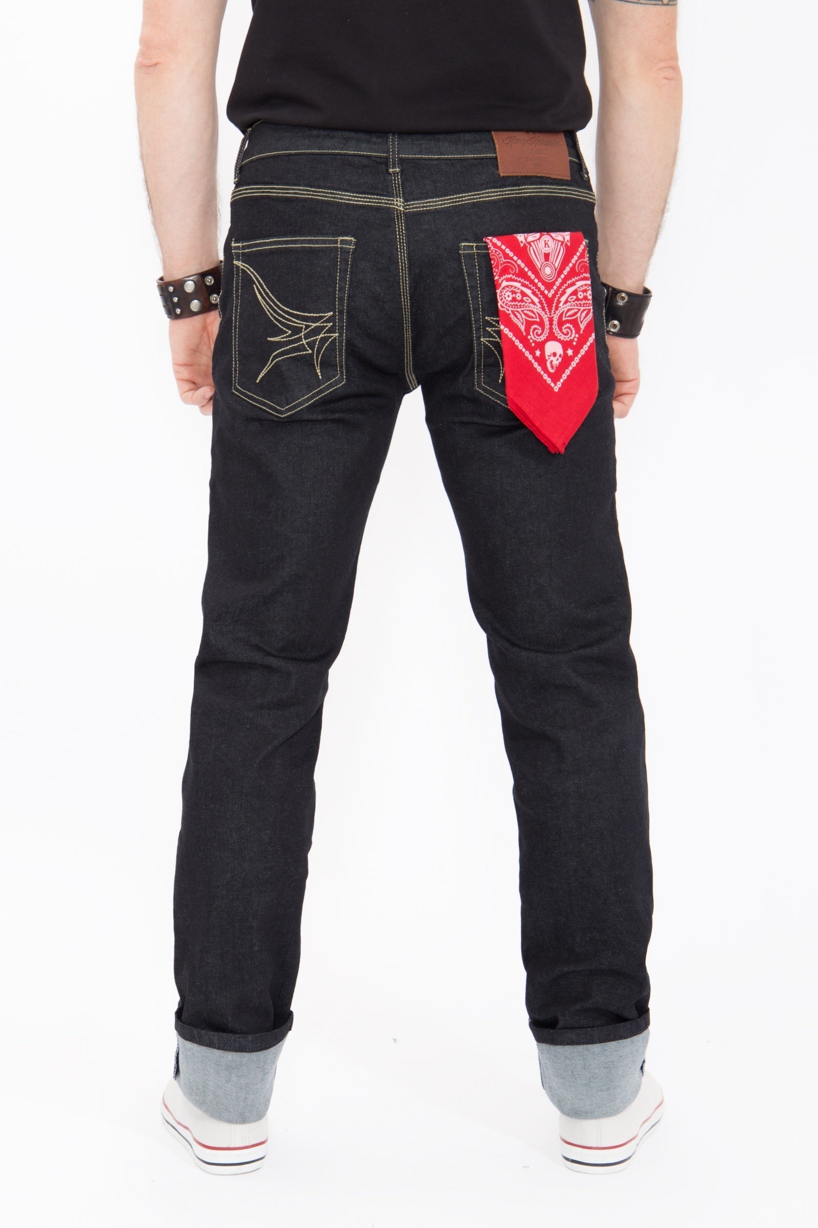 King Kerosin - Regular Fit Jeans in Rinse Wash mit Kontraststepps Robin «Robin»