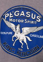 King Kerosin - Roll - Up T-Shirt Acid Wash mit Print und V - Ausschnitt «Pegasus»