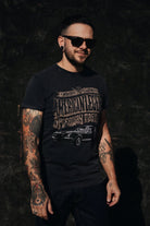 King Kerosin - Roll - Up T-Shirt Acid Wash mit Print vorne «American Legend»