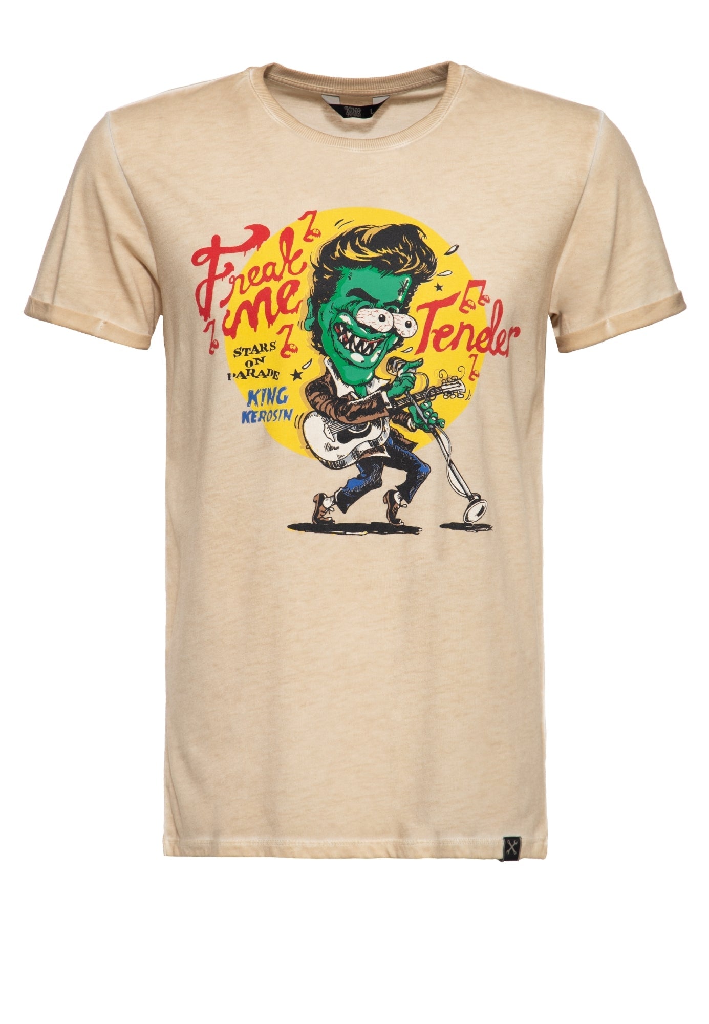 King Kerosin - Roll - Up T-Shirt Oil Wash «Freak Me Tender»