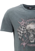 King Kerosin - Rundhalsshirt mit Skull Racer Druck