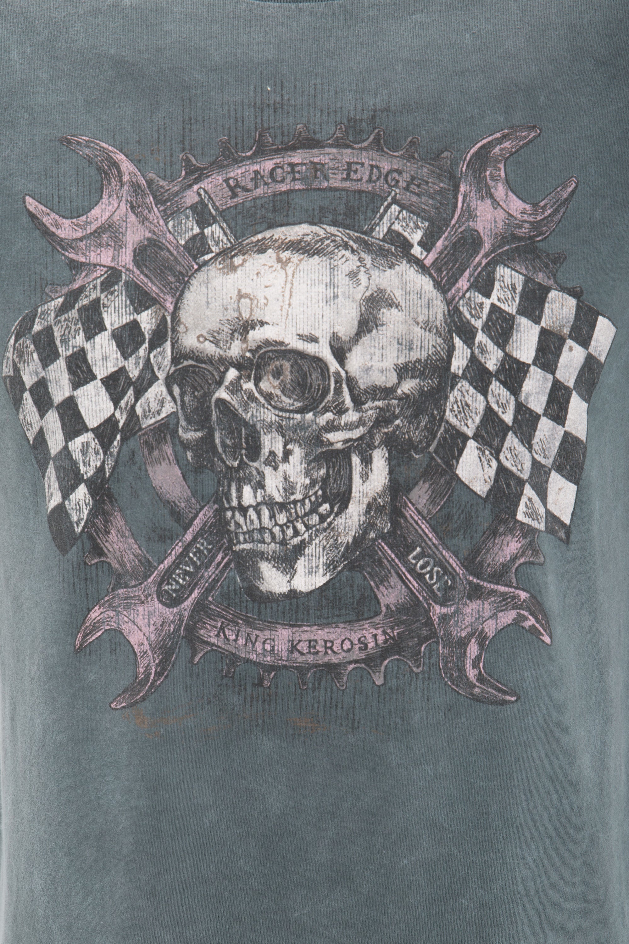 King Kerosin - Rundhalsshirt mit Skull Racer Druck