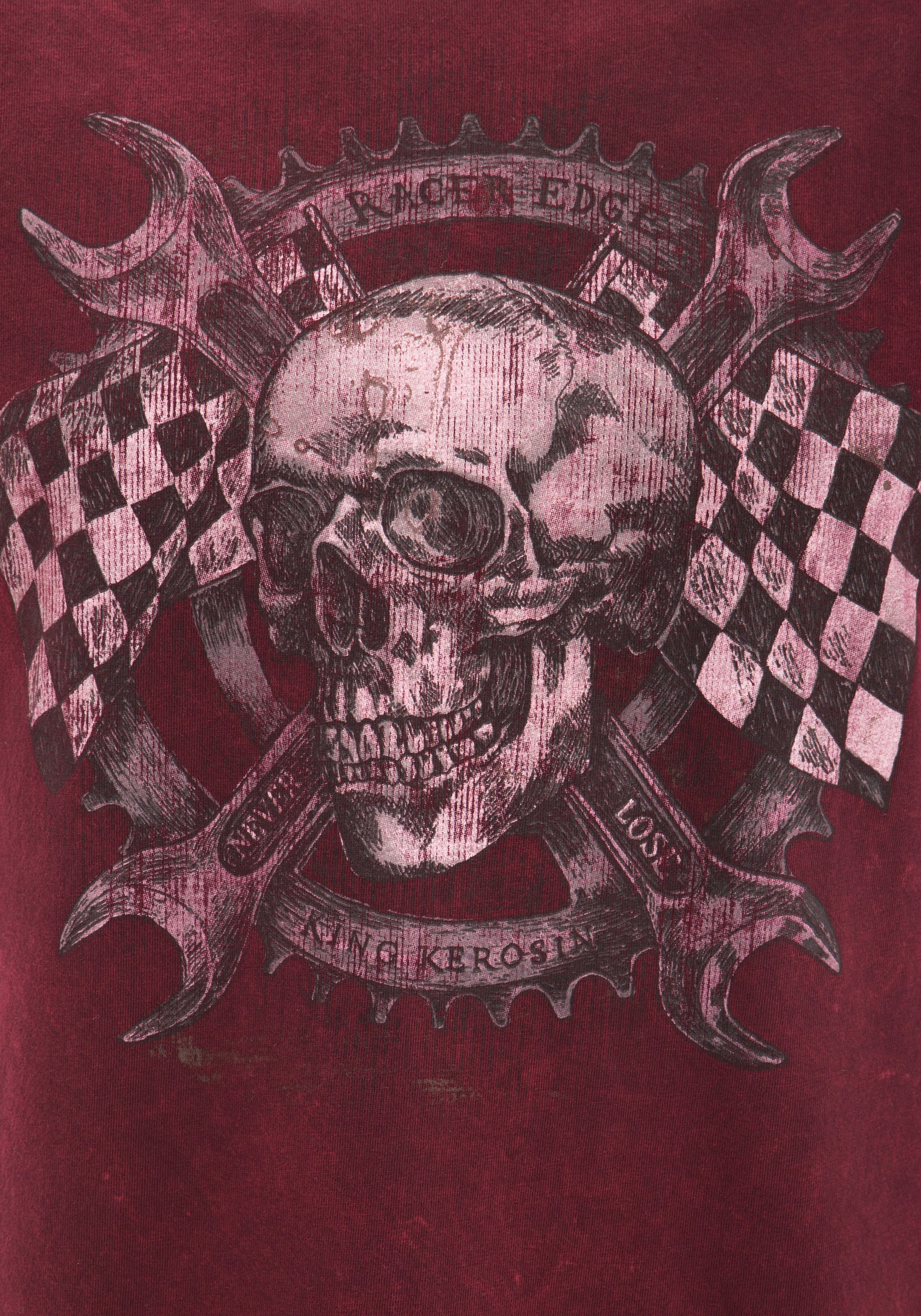 King Kerosin - Rundhalsshirt mit Skull Racer Druck