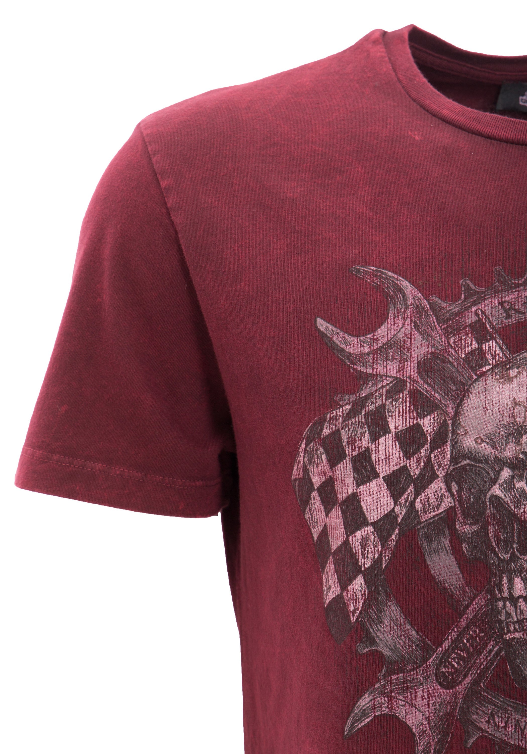 King Kerosin - Rundhalsshirt mit Skull Racer Druck