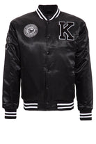 King Kerosin - Satin College Jacke mit Patch und Rücken Stickerei «Speedfreak»